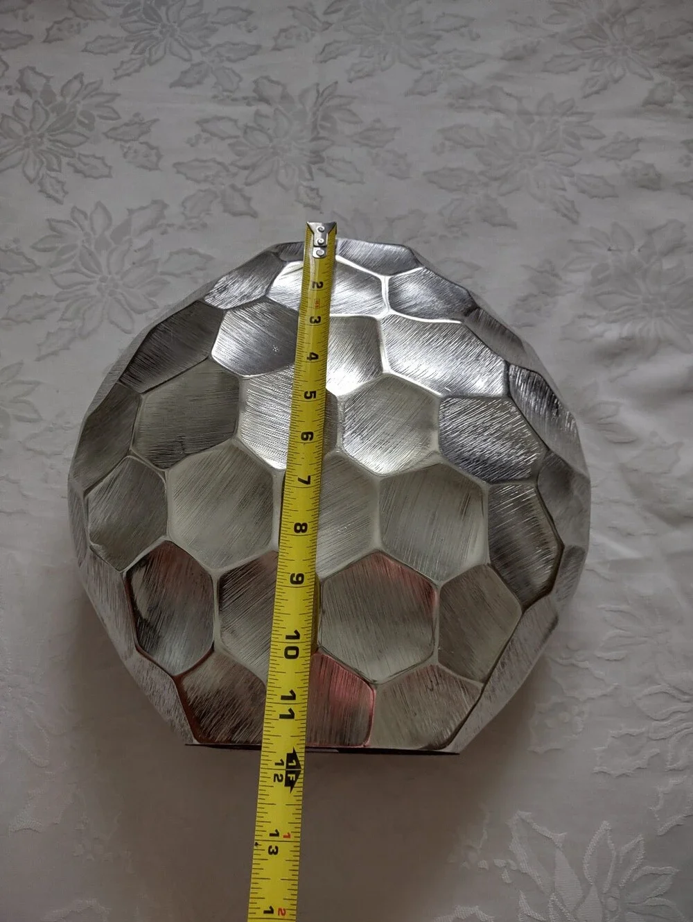 Modern Day Concepts Handcrafted Rock Like Faceted Silver Vase Decor